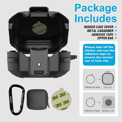 Valkit Compatible Galaxy Buds FE Case 2023/Buds 2 Pro 2022/Buds 2/Buds Pro/Buds Live Case Cover with Lock, Carbon Fiber Shockproof Protective Case for Men Women with Keychain for Samsung Earbuds in Saudi Arabia