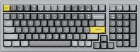 Keychron Q5 Wired Custom Mechanical Keyboard, Hot-Swappable RGB Backlight QMK/VIA Programmable Macro for Mac Windows Linux, Double-Gasket- Silver Grey, Gateron G Pro Red Switch in Saudi Arabia