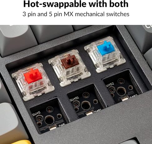Keychron Q5 Wired Custom Mechanical Keyboard, Hot-Swappable RGB Backlight QMK/VIA Programmable Macro for Mac Windows Linux, Double-Gasket- Silver Grey, Gateron G Pro Red Switch in Saudi Arabia
