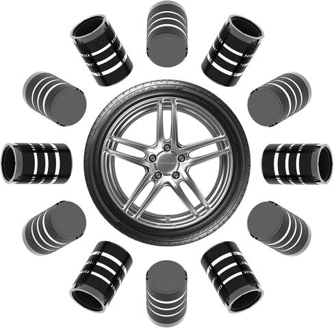 12Pcs Car Tire Valve Stem Caps, Tire Air Cap for Car, Universal Stem Covers, Plastic Liner Corrosion Resistant Car Wheel Tires Pressure Cap for BMW Ford Cars Motorcycles Suvs Trucks in Saudi Arabia