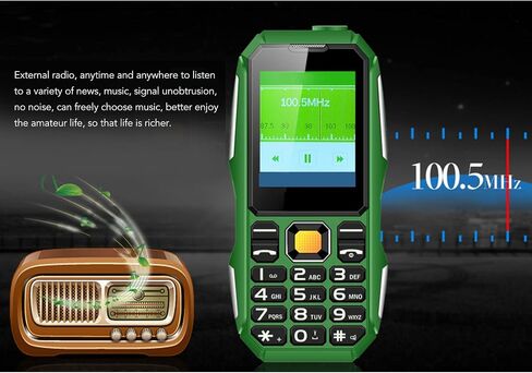 Zopsc Senior Cell Phone, W2021 1.8 inch Mobile Phone with Volume for Elderly, 5800mAh 0.3MP Bluetooth Mini Three Proof Cell Phone. (Black) in Saudi Arabia