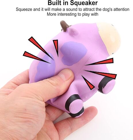 Shanrya Squeaky Dog Toy, Durable Plush Dog Toy with Crinkle Paper Cute Squeaky Dog Toys, Soft Latex Dog Toy for Small Medium Large Dogs and Puppy (Cow) in Saudi Arabia