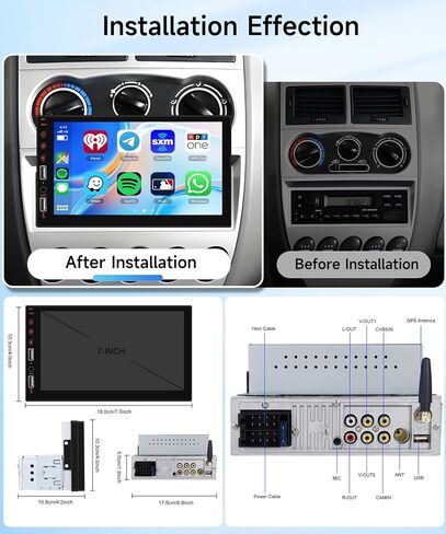 راديو ستيريو للسيارة بشاشة لمس واحدة Din، راديو Carplay Android Auto، شاشة لمس محمولة 7 بوصة، راديو السيارة مشغل الوسائط المتعددة مع وصلة مرآة بلوتوث FM EQ AUX وكاميرا احتياطية SWC USB in Saudi Arabia