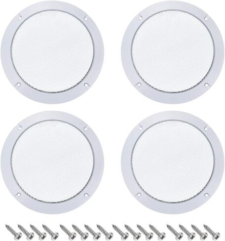 uxcell 4pcs 4" Speaker Grill Mesh Decorative Circle Woofer Guard Protector Cover Accessories White in Saudi Arabia