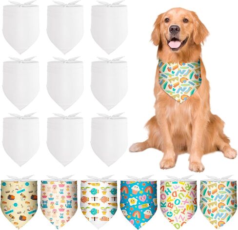 15 Pcs Dog Bandanas Blank Heat Transfer Pet Bandana Washable Puppy Scarfs Dog Scarf Pet Triangle Bibs Heat Press Adjustable Bib Kerchief for DIY Small Medium Large Pup Pet in Saudi Arabia