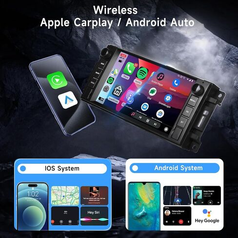 [2G+64G] Android Car Stereo for Jeep Wrangler 2007-2015 Dodge Ram 2009-2011 Chevrolet with Wireless Carplay Android Auto, Hodozzy 7 Inch Touch Screen Head Unit Radio Bluetooth WiFi GPS HiFi Camera in Saudi Arabia