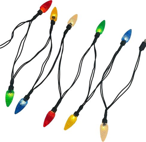 LED Christmas Lights Phone Charger Cable, 50-inch 10 LED Multicolor Lights Bulbs Charging Cable Cord Compatible for Phone 13 13pro 13promax/12 12pro 12promax/11 /X/XR/XS and More in Saudi Arabia
