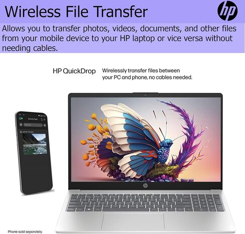 أحدث كمبيوتر محمول HP 2023، شاشة لمس عالية الدقة 15.6 بوصة، AMD Ryzen 5 7530U (Beats i7-1165G7)، ذاكرة وصول عشوائي 32 جيجابايت، 1 تيرابايت PCIe SSD، كاميرا ويب، لوحة مفاتيح بإضاءة خلفية، HDMI، نوع C، Wi-Fi 6، Windows 11 Home، فضي، اكسسوارات كي كي إي in Saudi Arabia