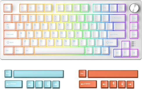 DAREU EK75RT Rapid Trigger Wired Gaming Keyboard, Hall Effect Magnetic Switch Mechanical Keyboard, Adjustable Actuation, 75% TKL with Knob, Magnetic Sensing RGB Backlit, PBT Keycaps for FPS in Saudi Arabia