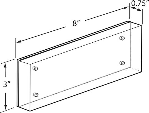 Azar Displays 104663-BLK-2PK Black Acrylic Block with Metal Back Plate 4.5" X 3", 2-Pack, Black in Kuwait
