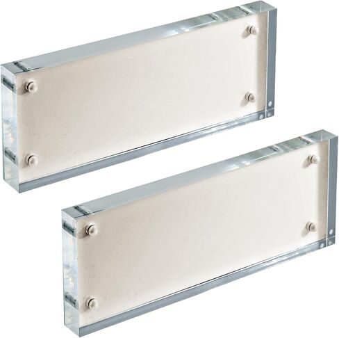Azar Displays 104663-BLK-2PK Black Acrylic Block with Metal Back Plate 4.5" X 3", 2-Pack, Black in Kuwait