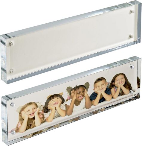 Azar Displays 104663-BLK-2PK Black Acrylic Block with Metal Back Plate 4.5" X 3", 2-Pack, Black in Kuwait