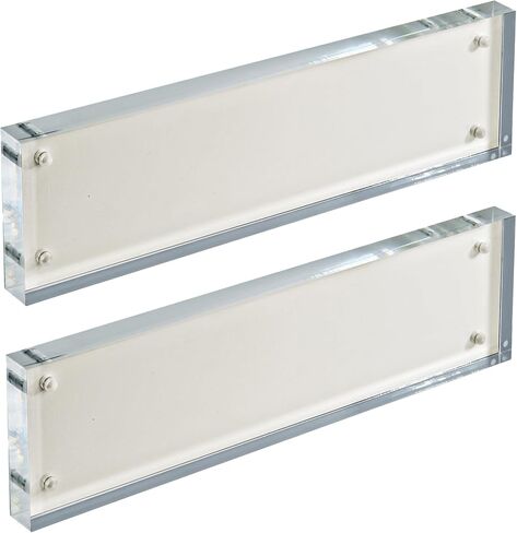 Azar Displays 104663-BLK-2PK Black Acrylic Block with Metal Back Plate 4.5" X 3", 2-Pack, Black in Kuwait
