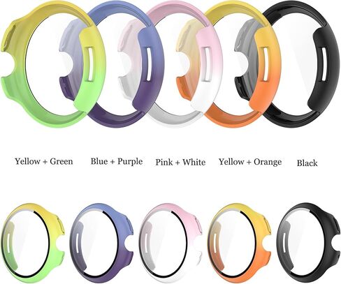2 Pack Compatible with Google Pixel Watch 3 41mm Case with Screen Protector, HD Tempered Glass + Hard PC Gradient Cover for Google Pixel Watch 3 41mm Accessories (Blue Purple + Black) in Saudi Arabia