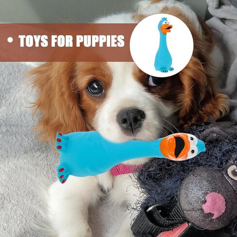 Ipetboom لعبة صراخ الدجاج المطاطية الزرقاء لعبة الكلب اللاتكس لعبة تدريب المضغ مزحة لعبة جديدة صانع ضوضاء الدجاج للكلاب المتوسطة والصغيرة in Kuwait