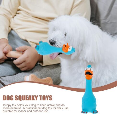 Ipetboom لعبة صراخ الدجاج المطاطية الزرقاء لعبة الكلب اللاتكس لعبة تدريب المضغ مزحة لعبة جديدة صانع ضوضاء الدجاج للكلاب المتوسطة والصغيرة in Kuwait