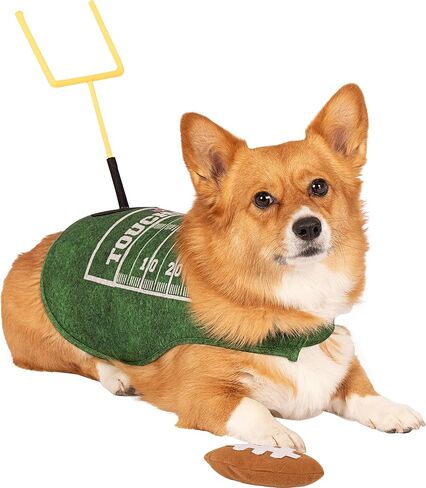 زي Touch Down Dog المرخص رسميًا من الدوري الوطني لكرة القدم الأمريكية من MODERN HERO يشتمل على قطعتين - بدلة مع عمود مرمى وكرة قدم ناعمة (كبير) in Kuwait