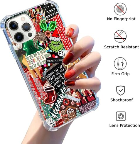 Christmas Aesthetic Collage Case Compatible with iPhone 15 Pro Max, Aesthetic Winter Holiday Case for iPhone 15 Pro Max, Trendy Cool TPU Bumper Case Cover in Saudi Arabia