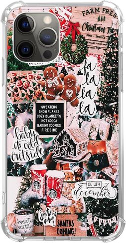 Christmas Aesthetic Collage Case Compatible with iPhone 15 Pro Max, Aesthetic Winter Holiday Case for iPhone 15 Pro Max, Trendy Cool TPU Bumper Case Cover in Saudi Arabia