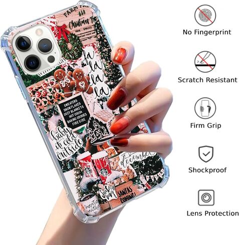 Christmas Aesthetic Collage Case Compatible with iPhone 15 Pro Max, Aesthetic Winter Holiday Case for iPhone 15 Pro Max, Trendy Cool TPU Bumper Case Cover in Saudi Arabia