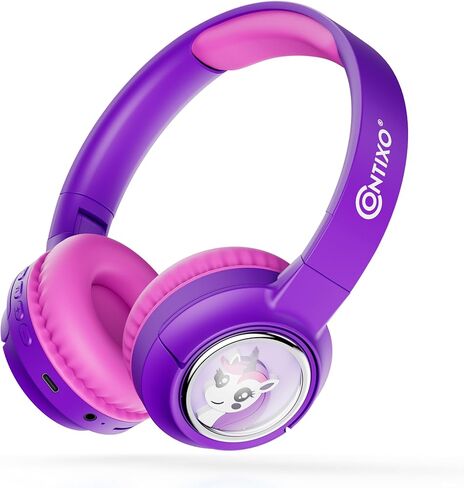 Contixo KB6 Kids Wireless Headphones with Microphone - Over-Ear Bluetooth Headphone Foldable for Kids - 85/95dB with Volume Limited - Toddler Headphones for Boys and Girls Blue in Kuwait