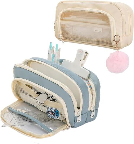 Pencil Case Large Capacity Pencil Pouch, Aesthetic Pencil Case Pouch, Cute Pencil Case for Kids Students, Kawaii Pencil Bag, Preppy Pencil Case for School, Stationery Storage Bag in Saudi Arabia