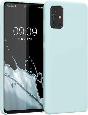 kwmobile Case Compatible with Samsung Galaxy A71 Case - TPU Silicone Phone Cover with Soft Finish - Cool Mint in Saudi Arabia