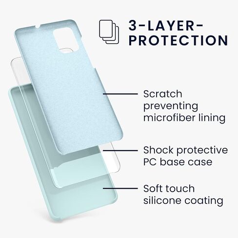 kwmobile Case Compatible with Samsung Galaxy A71 Case - TPU Silicone Phone Cover with Soft Finish - Cool Mint in Saudi Arabia