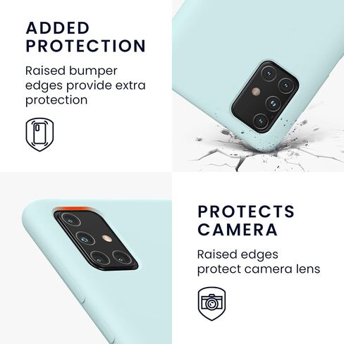 kwmobile Case Compatible with Samsung Galaxy A71 Case - TPU Silicone Phone Cover with Soft Finish - Cool Mint in Saudi Arabia