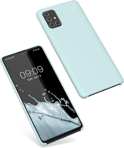 kwmobile Case Compatible with Samsung Galaxy A71 Case - TPU Silicone Phone Cover with Soft Finish - Cool Mint in Saudi Arabia