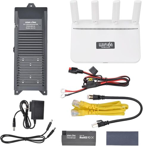 48V POE Power Supply EL3 SET for Starlink Gen 2 DC Conversion Kit - Integrated 12/24V-48V Converter, PoE Injector, 12V Regulator - for Starlink Gen2 Internet Kit Satellite (with Wifi6E Router) in Saudi Arabia