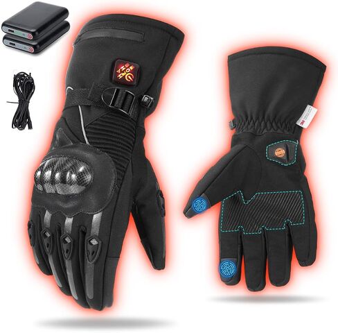 Heated Gloves,Heated Motorcycle Gloves for Men Women with 7.4V 3000mAh Rechargeable Batteries,Electric Gloves,Touchscreen Waterproof Windproof Non-Slip Heated Gloves for Skiing Cycling Fishing in Saudi Arabia