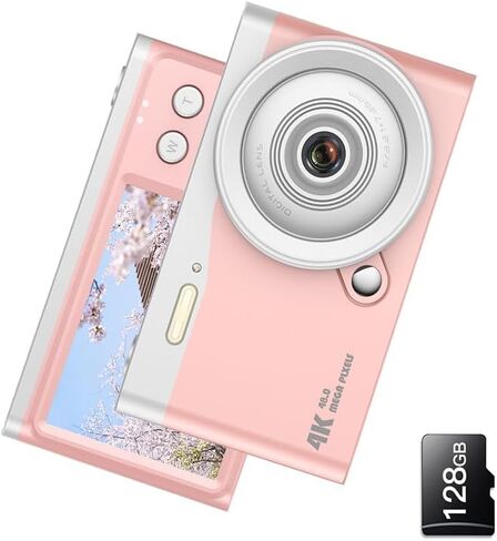 Digital Camera for Kids,2024 Newest Camera for Kids,16X Zoom Time Stamp Anti Shake, Lanyard,32GB Card,Compact Small Camera Gift for Kids Boys Girls Students(32GB Purple) in Saudi Arabia