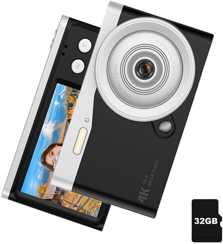 Digital Camera for Kids,2024 Newest Camera for Kids,16X Zoom Time Stamp Anti Shake, Lanyard,32GB Card,Compact Small Camera Gift for Kids Boys Girls Students(32GB Purple) in Saudi Arabia