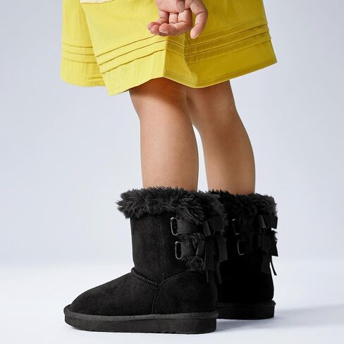 أحذية ثلج كلاسيكية للأطفال من EasyStar بربطة عنق دافئة من الفرو الدافئ لمنتصف الساق للفتيات والفتيان in Kuwait