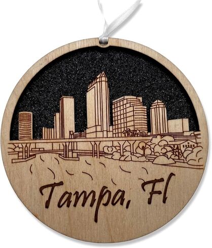 Charlotte Ornament Wooden Souvenir Christmas Tree Decoration with City of Charlotte Gift in Saudi Arabia