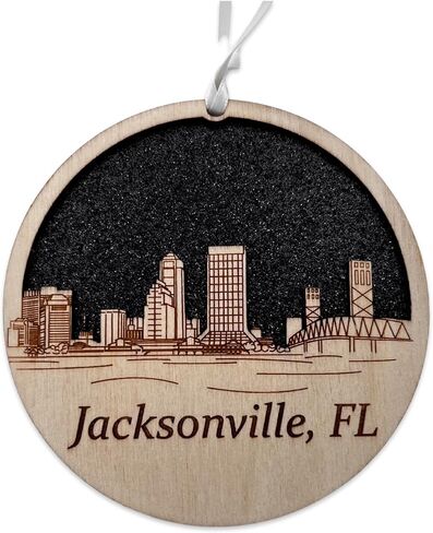 Charlotte Ornament Wooden Souvenir Christmas Tree Decoration with City of Charlotte Gift in Saudi Arabia