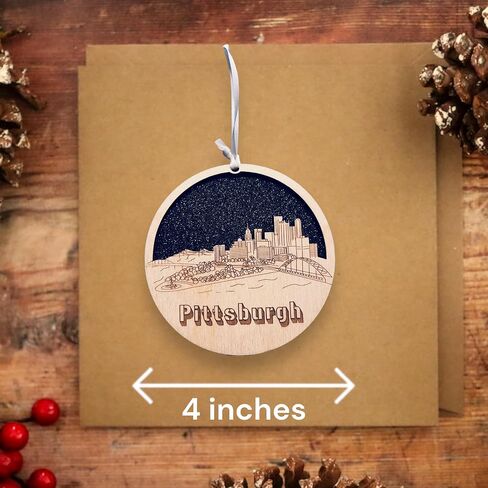 Charlotte Ornament Wooden Souvenir Christmas Tree Decoration with City of Charlotte Gift in Saudi Arabia