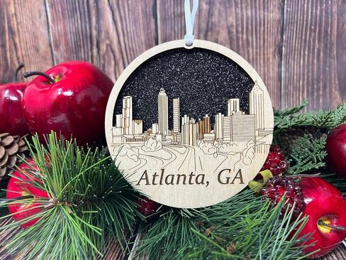 Charlotte Ornament Wooden Souvenir Christmas Tree Decoration with City of Charlotte Gift in Saudi Arabia