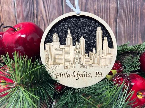 Charlotte Ornament Wooden Souvenir Christmas Tree Decoration with City of Charlotte Gift in Saudi Arabia