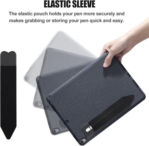 حامل أقلام رصاص (الجيل الأول والثاني)، عبوة واحدة من حافظة القلم، حافظة لاصقة متصلة بحافظة أقلام القلم، جيب قلم مرن (أسود) in Kuwait