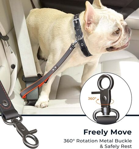 Dog Seat Belt for Car - 14 Inch, Leather, Any Breeds in Saudi Arabia