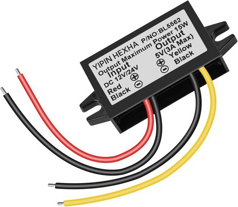 DC 12V 24V إلى 5V DC محول جهد إمداد الطاقة للسيارات، مقاوم للماء DC 8V-32V يتنحى إلى DC 5V 3A 15W منظم الجهد وحدة طاقة باك المتوافقة مع فولت شاحنة السيارة in Kuwait