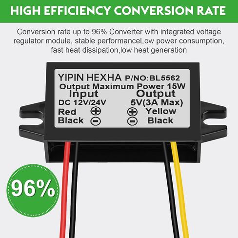DC 12V 24V إلى 5V DC محول جهد إمداد الطاقة للسيارات، مقاوم للماء DC 8V-32V يتنحى إلى DC 5V 3A 15W منظم الجهد وحدة طاقة باك المتوافقة مع فولت شاحنة السيارة in Kuwait