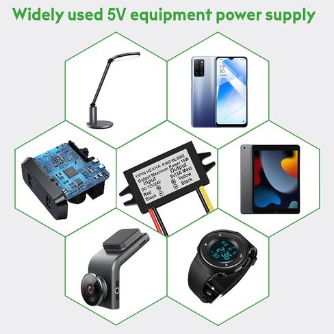 DC 12V 24V إلى 5V DC محول جهد إمداد الطاقة للسيارات، مقاوم للماء DC 8V-32V يتنحى إلى DC 5V 3A 15W منظم الجهد وحدة طاقة باك المتوافقة مع فولت شاحنة السيارة in Kuwait