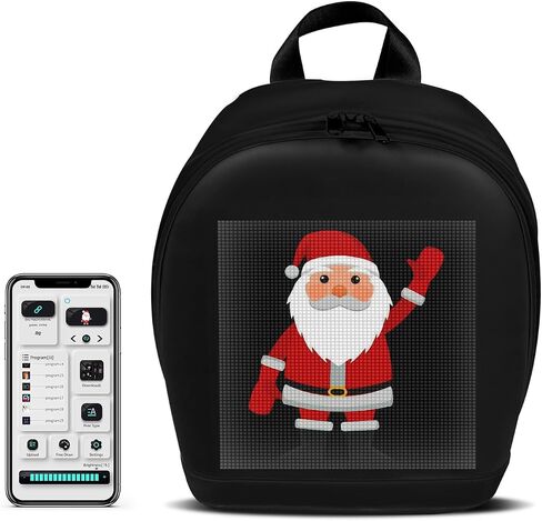 LED Backpack,LED Backpack with Programmable Full Color Display,Ideal gift for birthday/Christmas T6(black) in Saudi Arabia