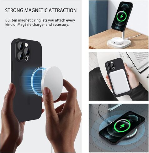 ankofave Magnetic for iPhone 12 Pro Max Case for Women,Shockproof Matte Luxury Metallic Luster Design with Full Camera Lens Protector, Compatible with Magsafe Case for iPhone 12 Pro Max 6.7"-Red Wine in Saudi Arabia