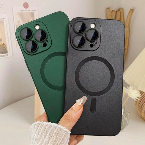 ankofave Magnetic for iPhone 12 Pro Max Case for Women,Shockproof Matte Luxury Metallic Luster Design with Full Camera Lens Protector, Compatible with Magsafe Case for iPhone 12 Pro Max 6.7"-Red Wine in Saudi Arabia