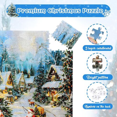 Homlouue Puzzle Advent Calendar 2024, 1008 Piece Jigsaw Puzzle Advent Calendar for Adult Kids, 24 Days Christmas Vacation Advent Calendar 2024, Christmas Shops Puzzle Christmas Countdown Calendar Game in Saudi Arabia
