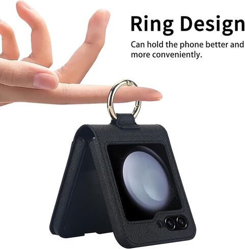 حافظة لهاتف سامسونج جالاكسي Z فليب 6، حافظة جلدية لهاتف جالاكسي Z فليب 6 مع حامل بطاقات RFID، حافظة هاتف واقية مضادة للصدمات للنساء والرجال لهاتف جالاكسي Z فليب 6 (أرجواني) in Kuwait